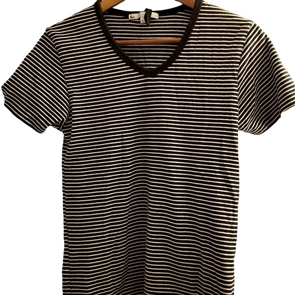5cm Black & White Striped Tee